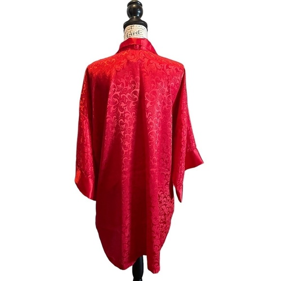 Victorias Secret Satin Robe Kimono Ruby Red Size Large XLarge OSFA Vintage - Picture 4 of 10